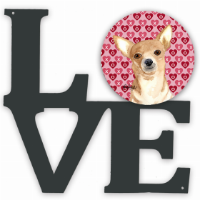 Chihuahua Hearts and Love Metal Wall Artwork LOVE