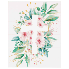 Floral Cross Mdf