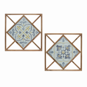 Wall Tile (Set of 2) 14.25"SQ MDF/Metal