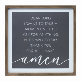 Thank You Prayer Plaque 19.75"SQ MDF