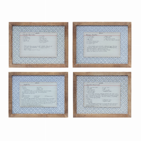 Framed Recipe Card (Set of 4) 13.5"L x 10.25"H MDF/Wood