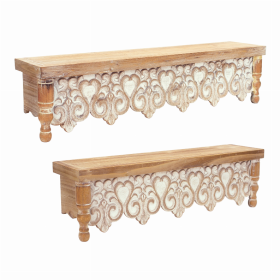 Wall Shelf (Set of 2) 22.5"L x 6"W x 5.75"H, 28.5"L x 6.5"W x 5.75"H Wood