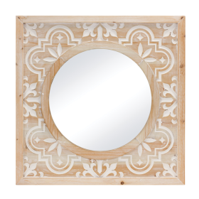 Ornate Carved Wood Wall Mirror