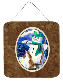 Artist Snowman with Boykin Spaniel Wall or Door Hanging Prints