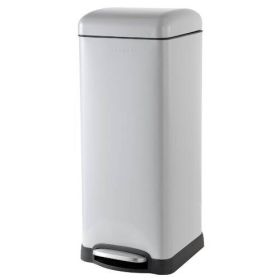 8-Gallon Retro Stainless Steel Step-On Trash Can in Grey Finish