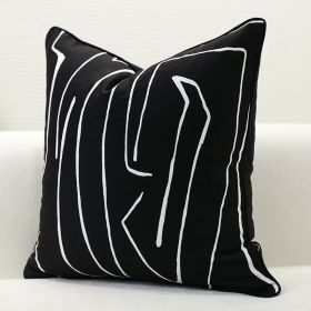 Nordic Style Pillow Cushion Sofa Cushion (Option: Black-30x50cm)