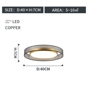 Round Living Room Ceiling Lamp (Option: Copper-40cm)