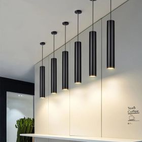 Long-tube Suspended Ceiling Lamp (Option: Black-6x60cm-White light)