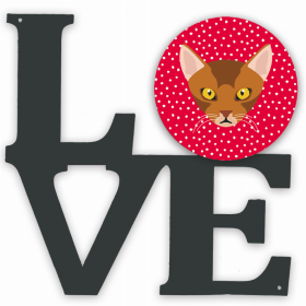 Cat Face Metal Wall Artwork LOVE (size: 12 x 12)