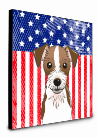 American Flag and Dog Artwork Wall Panel (size: 8 x 8)