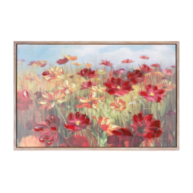 Framed Floral Canvas Art (size: 35.5"L)