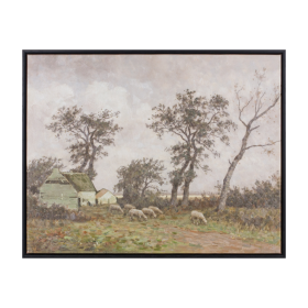 Framed Farm Canvas Wall Art (size: 28"L)