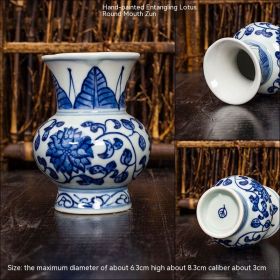 Jingdezhen Ceramic Small Vase Hydroponic Antique Shelf Ornament Hand-painted Blue And White Porcelain Bottle Souvenirs (Option: Style1)