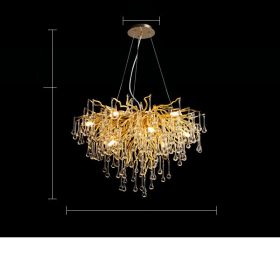 Postmodern Light Luxury Chandelier Water Drop Crystal Lamp Atmosphere (Option: 100C-9W light source)