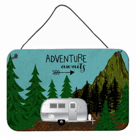 Camper Camping Wander Wall or Door Hanging Prints (Color: Airstream Camper Adventure Awaits, size: 8 x 12)