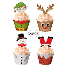 Christmas Cupcakes Around The Edge Of The Card (Option: Photo Color-24PCS)