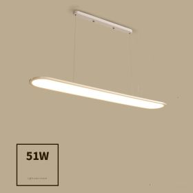 Modern Simple Creative Strip Bar Led Office Lighting Restaurant Chandelier (Option: White extra size-warm light)