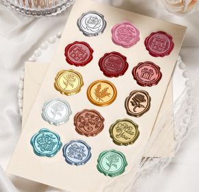 Picture Wax Sticker Wax Seal Sticker Sealed Envelope Wedding Invitation Wine Bottle Gift Decorative Sealed Sticker (Option: Random-10PCS)